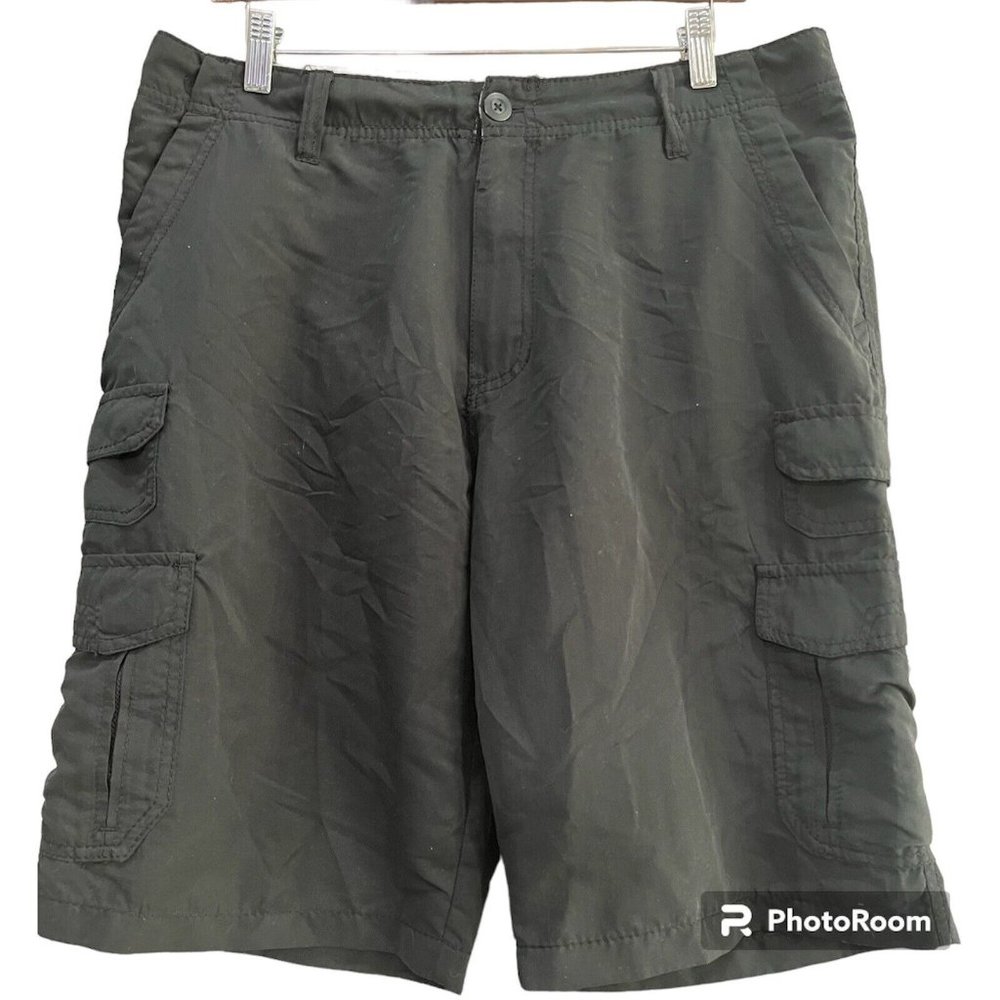 Iron Co Cargo‎ Shorts Men Sz 34 Black Performance Outdoor Hiking Fishing